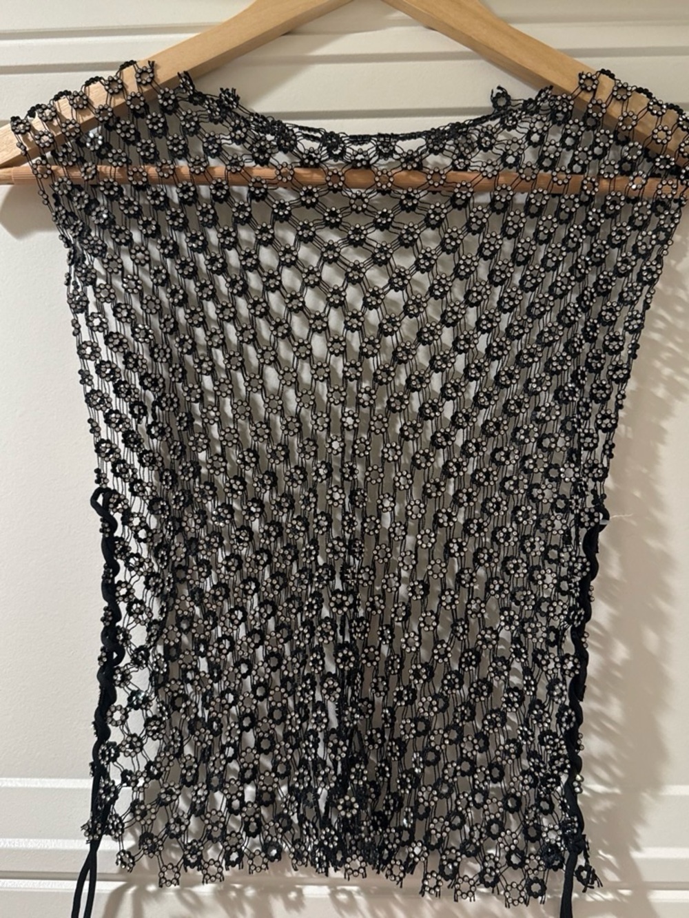 Black Crochet Mesh Cover-Up